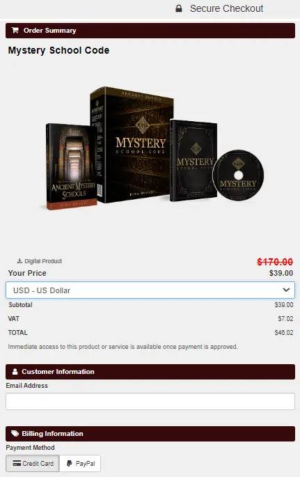 order mystery school code